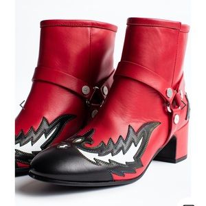 ⚡️ Zadig & Voltaire Red Western Leather Boots ⚡️